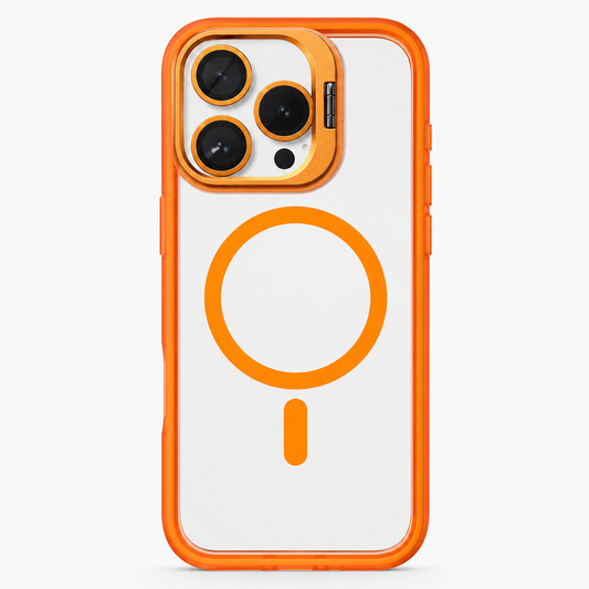 Magnetic Compatible Transparent Case with Kickstand for iPhone 17