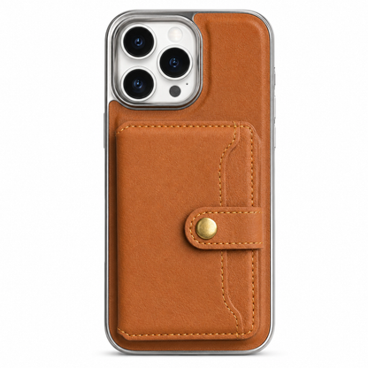 Luxury Leather Wallet Case for iPhone 16 Pro