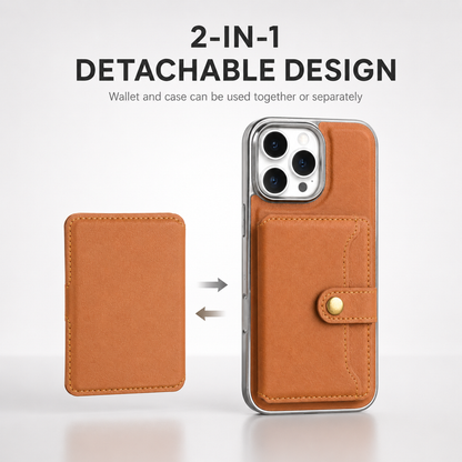 Luxury Leather Wallet Case for iPhone 16 Pro