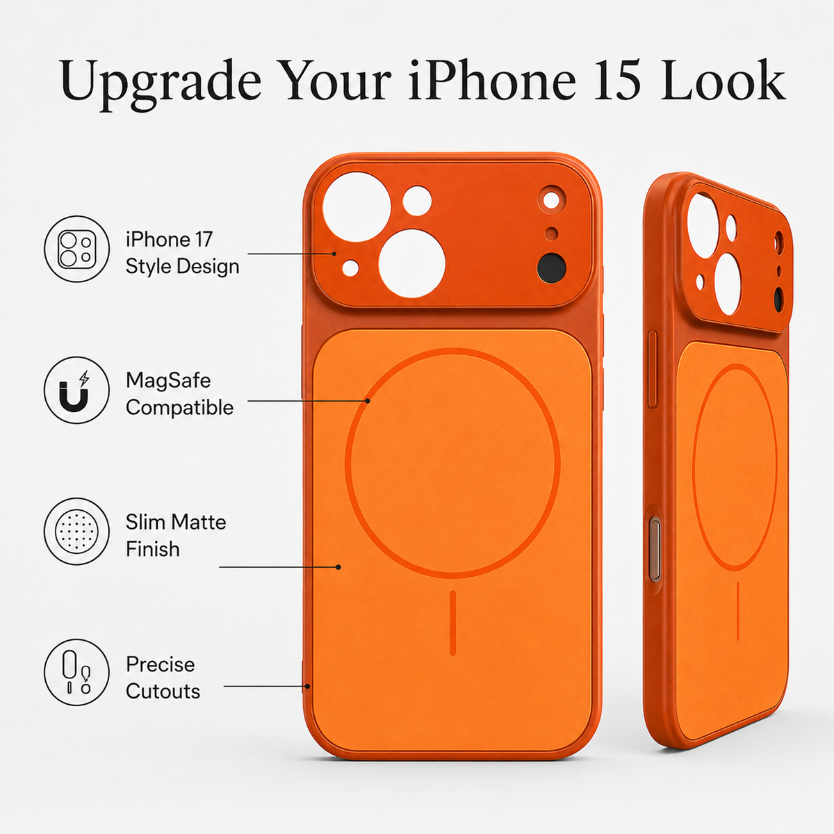 MagSafe Compatible Case for iPhone 15 with Camera Protection
