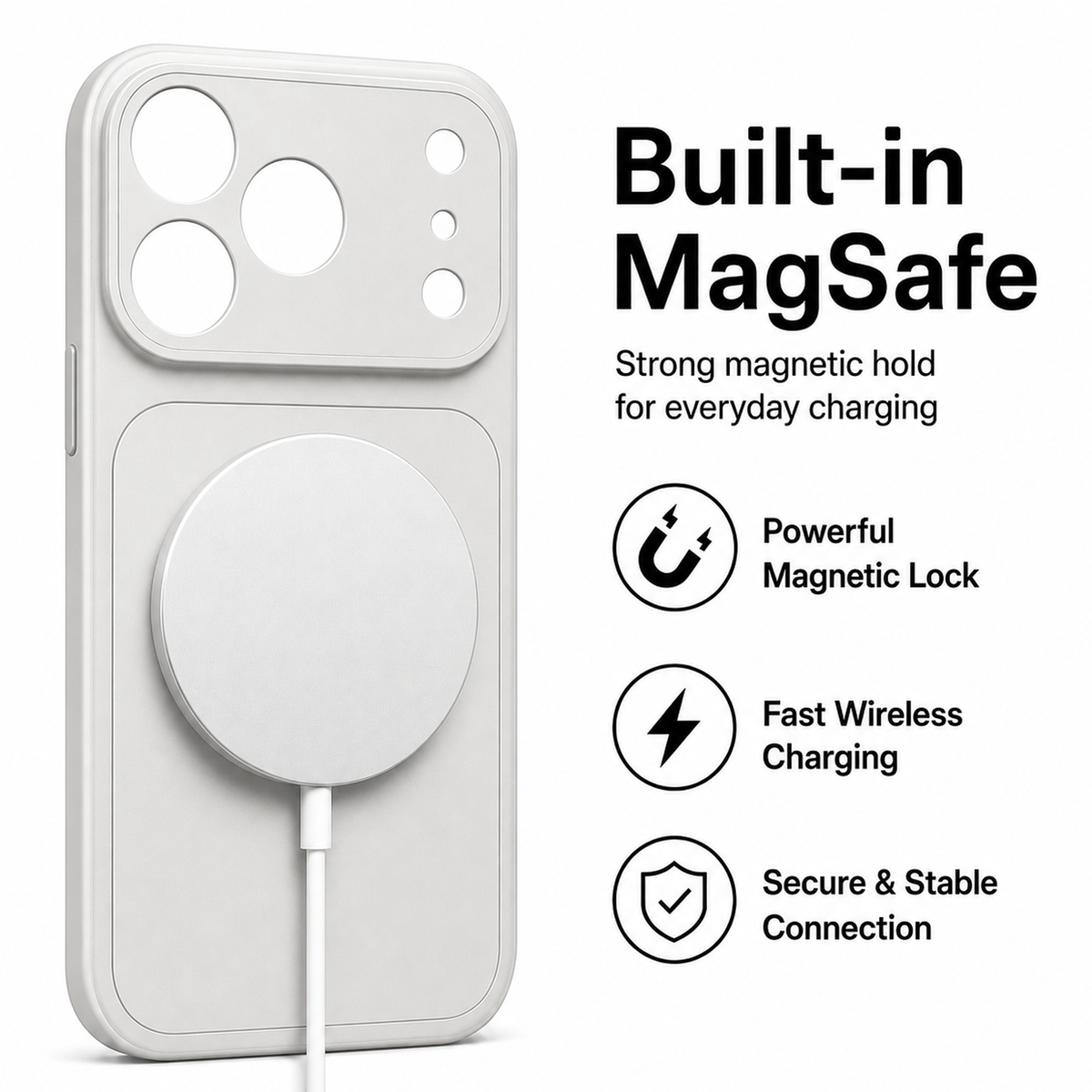 MagSafe Compatible Case for iPhone 17 Pro with Camera Protection