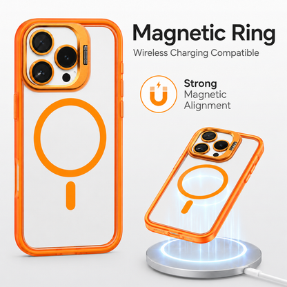 Magnetic Compatible Transparent Case with Kickstand for iPhone 17