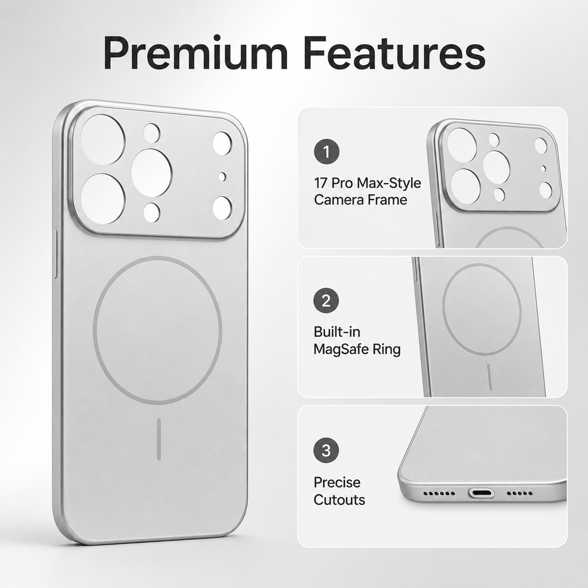 MagSafe Compatible Case for iPhone 15 Pro with Camera Protection