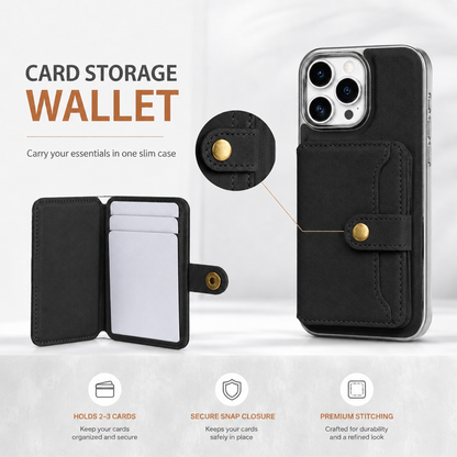 Luxury Leather Wallet Case for iPhone 16 Pro Max