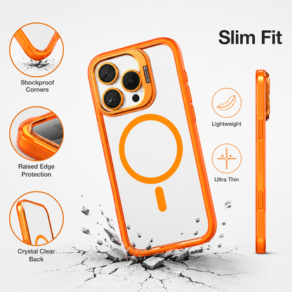 Magnetic Compatible Transparent Case with Kickstand for iPhone 17