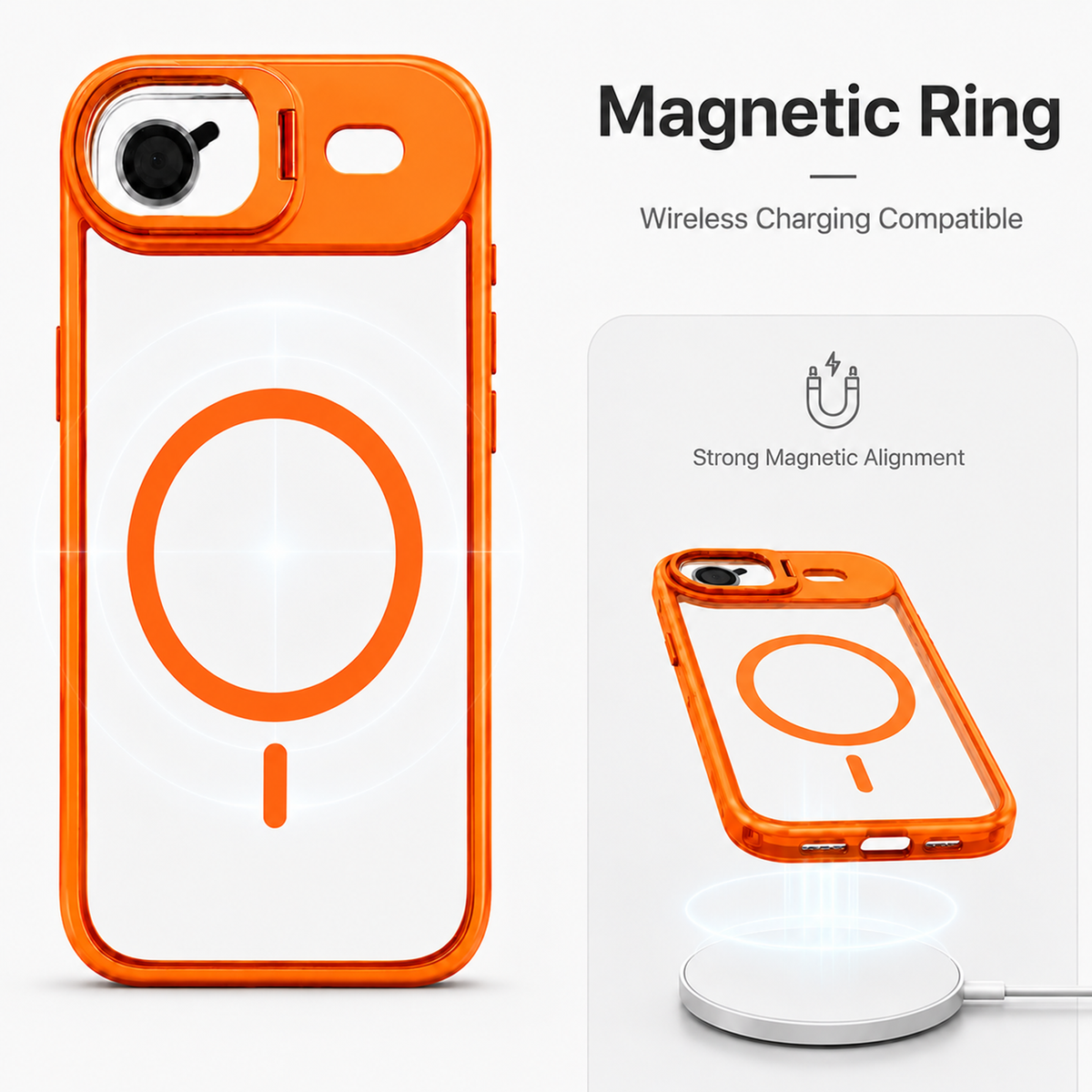 Magnetic Clear Case with Built-in Kickstand for iPhone 17 Air