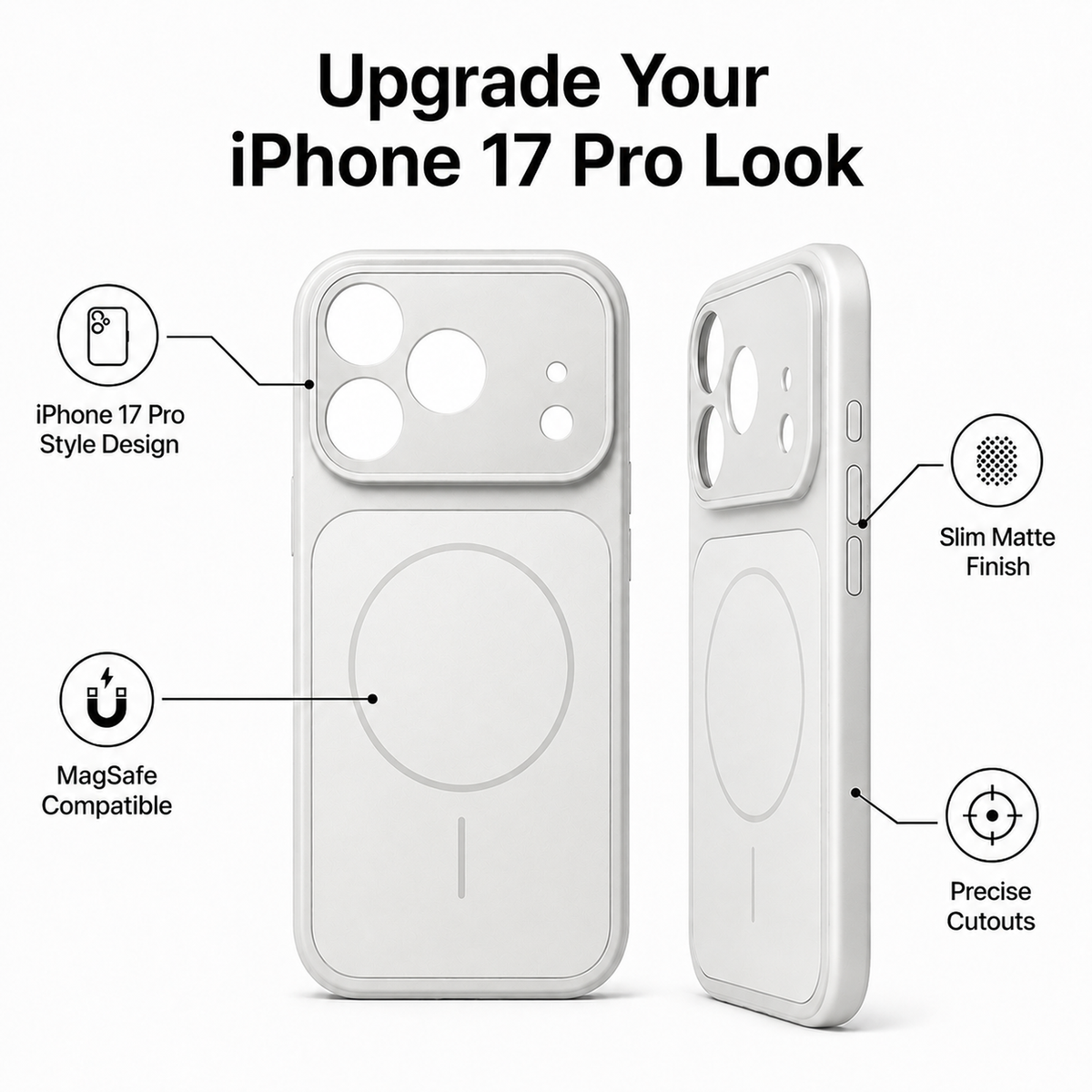 MagSafe Compatible Case for iPhone 17 Pro with Camera Protection