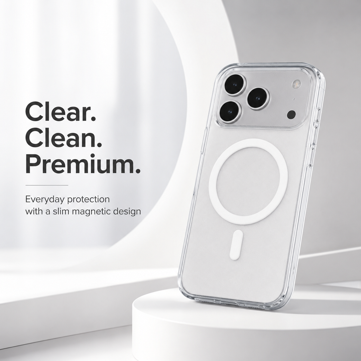 Magnetic Transparent Case for iPhone 17 Pro