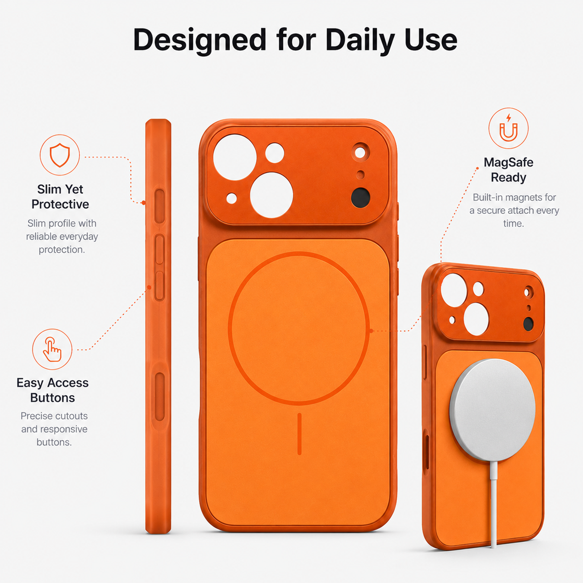 MagSafe Compatible Case for iPhone 15 with Camera Protection