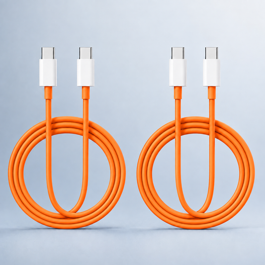 Set of 2, 60W 1M USB Type C to Type C Fast Charging Cable