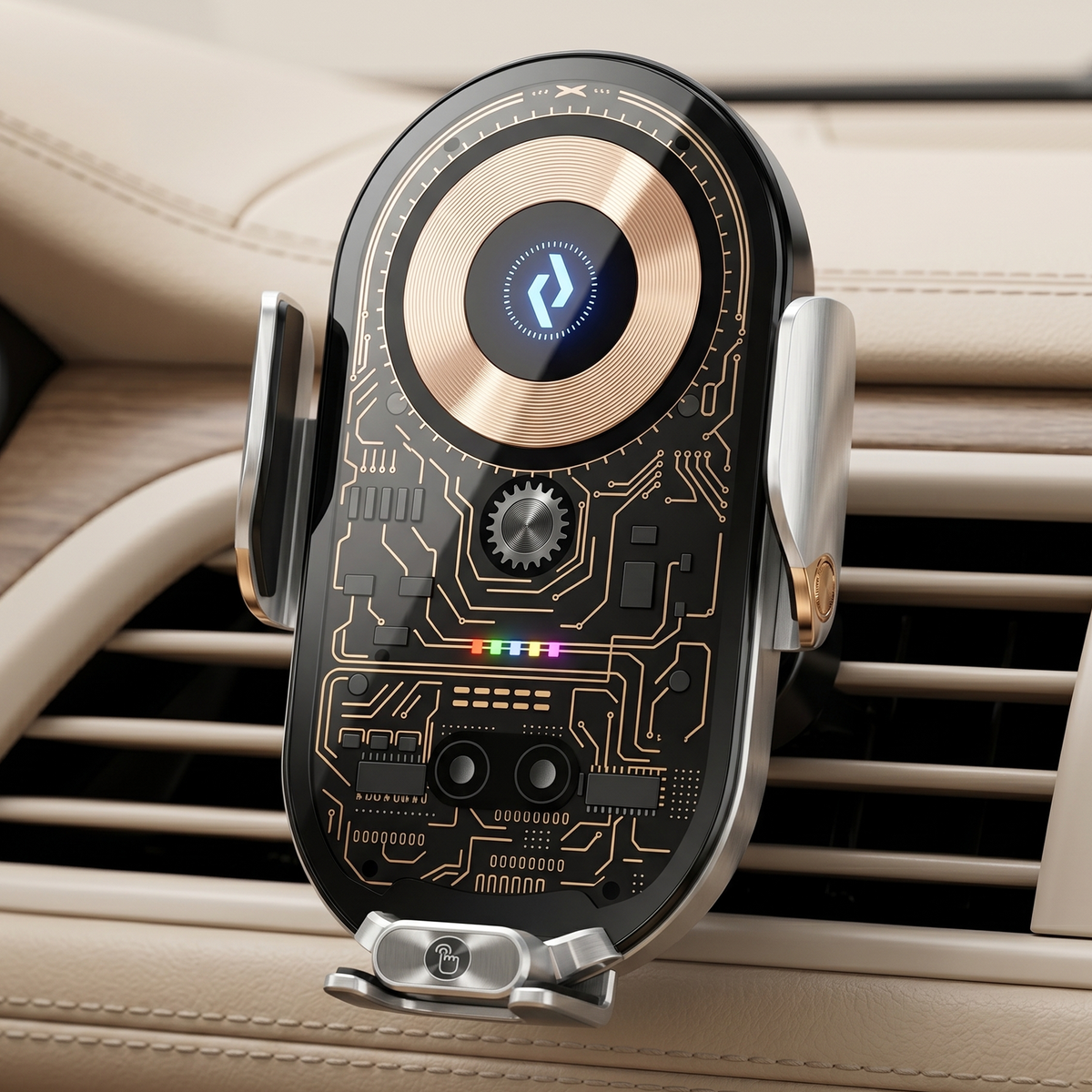 360° Rotating Wireless Car Charger Phone Holder