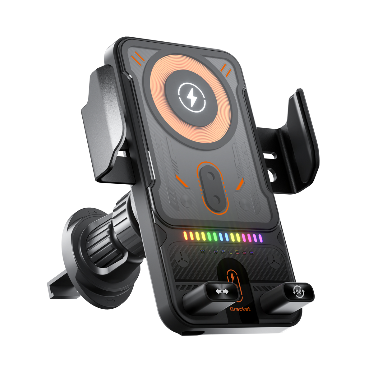 360° Rotating Wireless Car Charger Phone Holder
