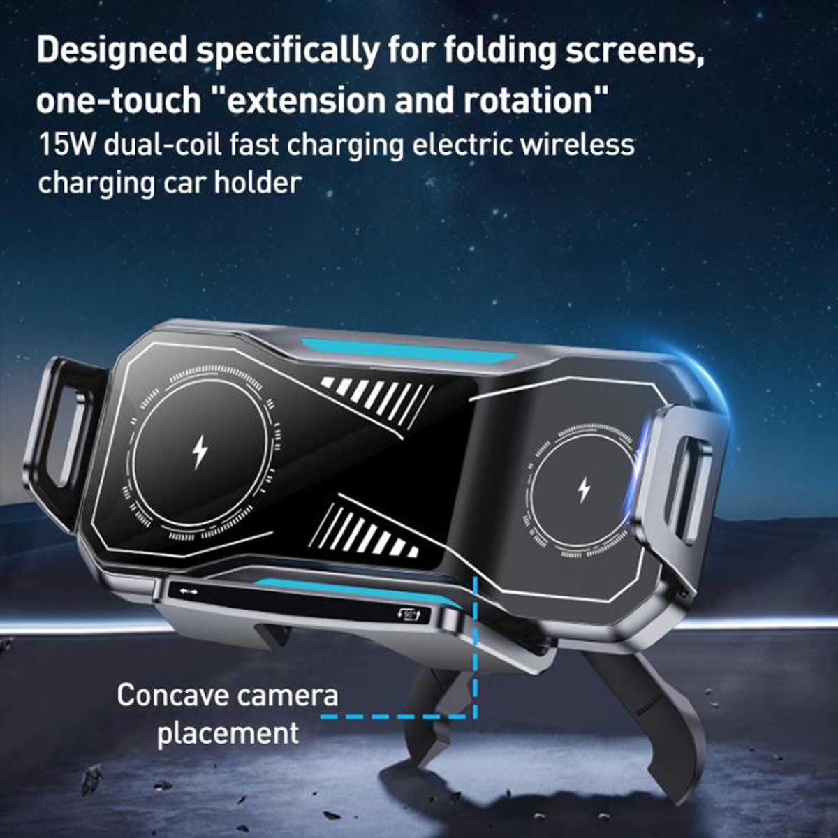 360° Rotating Wireless Car Charger Phone Holder