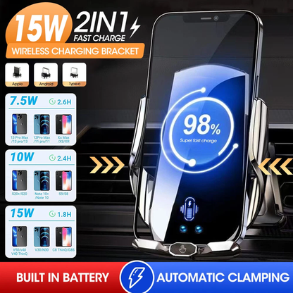 360° Rotating Wireless Car Charger Phone Holder