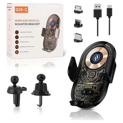 360° Rotating Wireless Car Charger Phone Holder