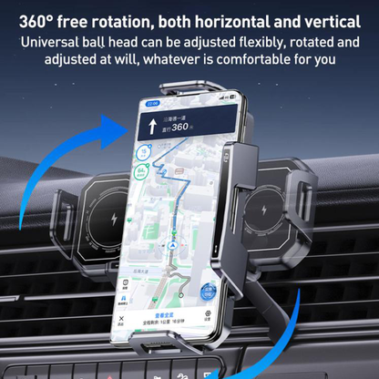 360° Rotating Wireless Car Charger Phone Holder