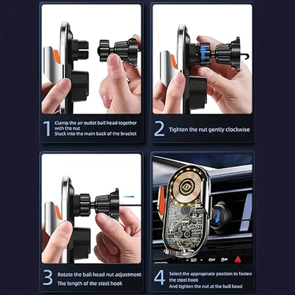 360° Rotating Wireless Car Charger Phone Holder