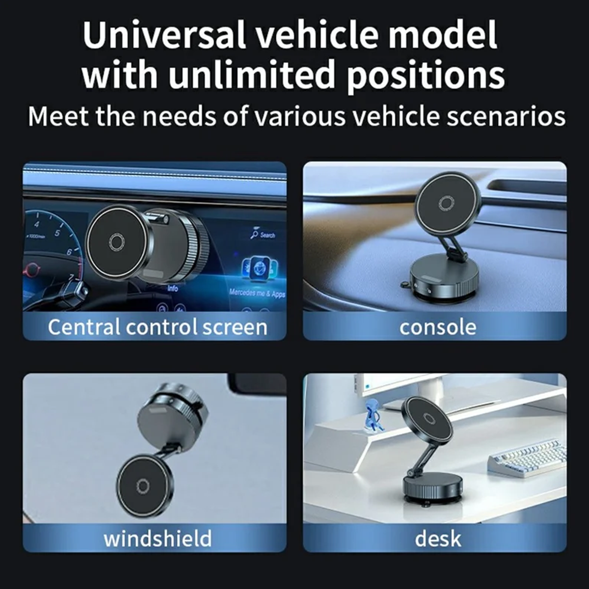 360° Rotating Magnetic Wireless Car Phone Holder