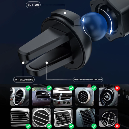 360° Rotating Wireless Car Charger Phone Holder