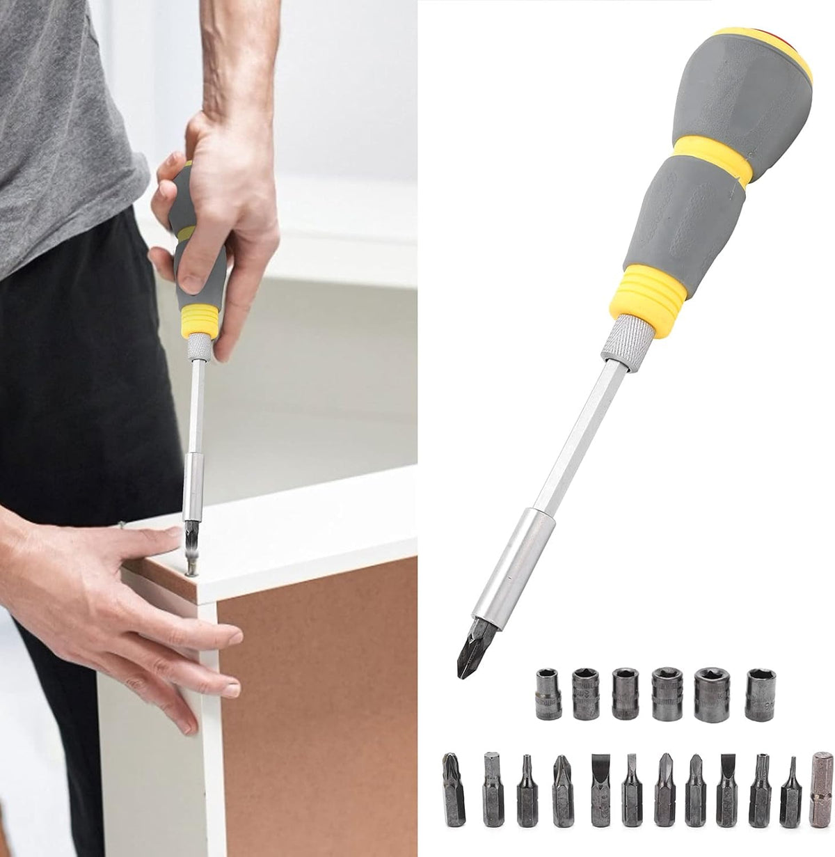 Precision 33Pcs Screwdriver Set with Interchangeable Bits, Extension Rod