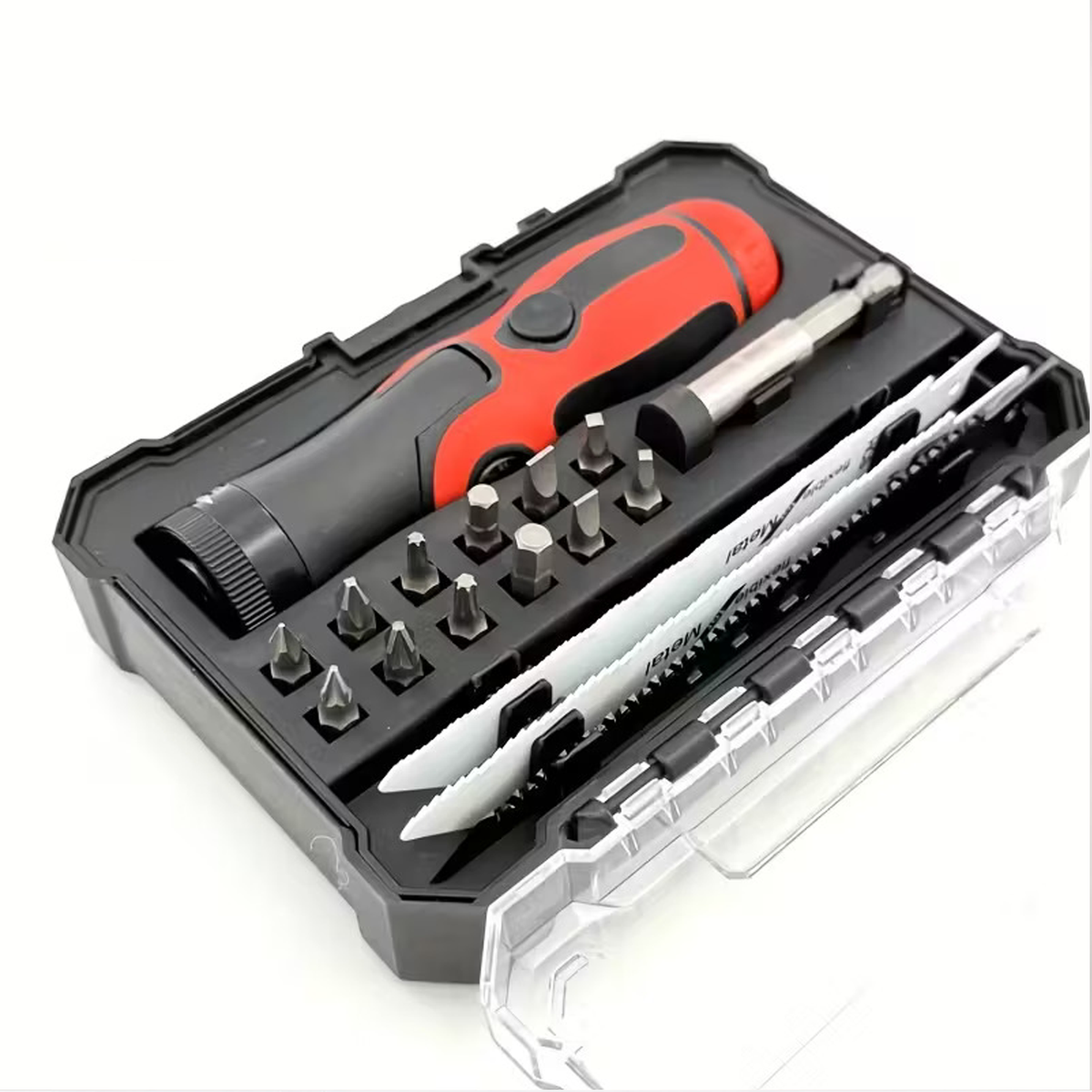 Handsaw and Screwdriver Set with Bits & Extension Rod