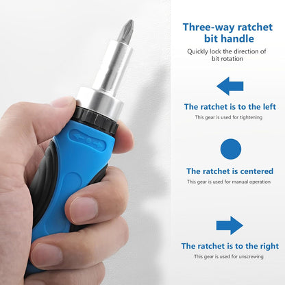 44Pcs Screwdriver with Socket Wrenches & Interchangeable Bits