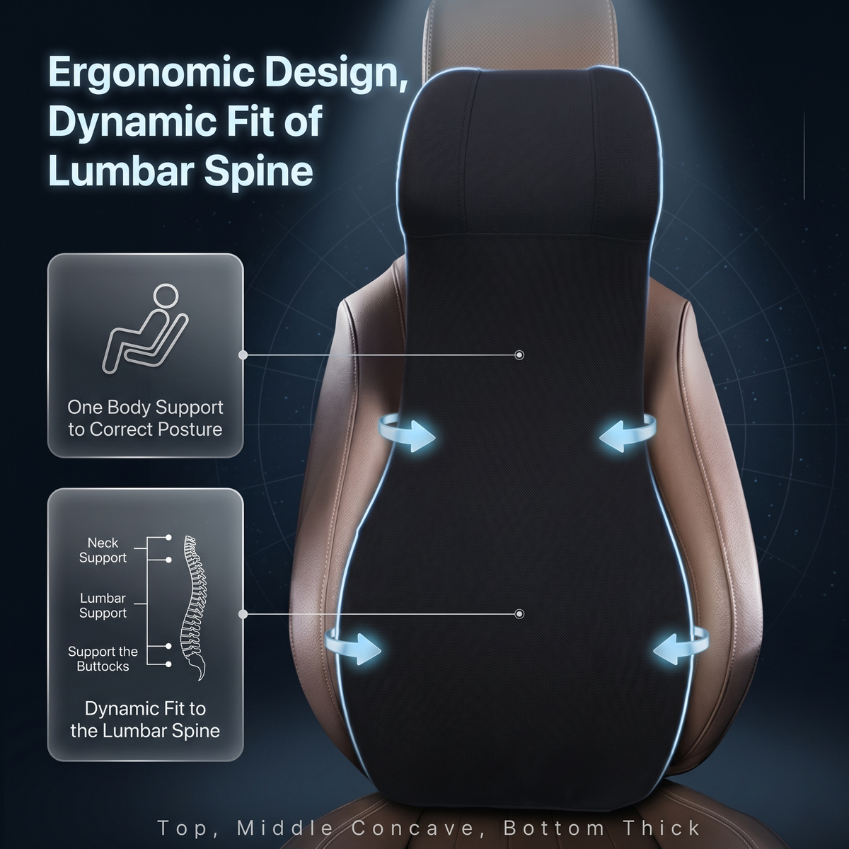 Ergonomic Lumbar Support Cushion for Seat
