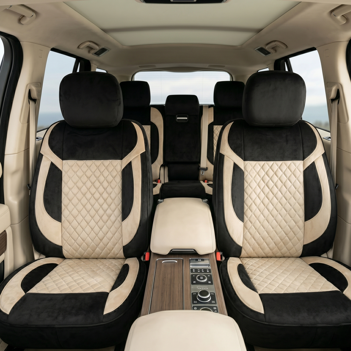 Premium 5Pcs Set Soft Fabric Car Seat Cover Full Set | Sedan Car