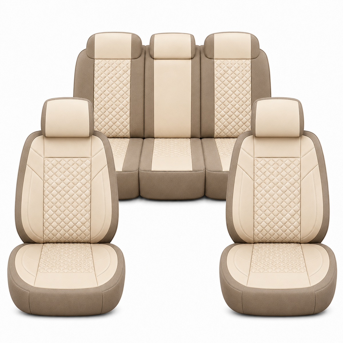 Premium 5Pcs Set Leather (Faux) Car Seat Cover Full Set | SUV Car