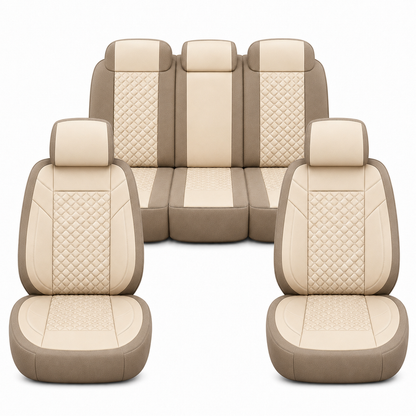Premium 5Pcs Set Leather (Faux) Car Seat Cover Full Set | SUV Car