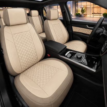 Premium 5Pcs Set Leather (Faux) Car Seat Cover Full Set | SUV Car