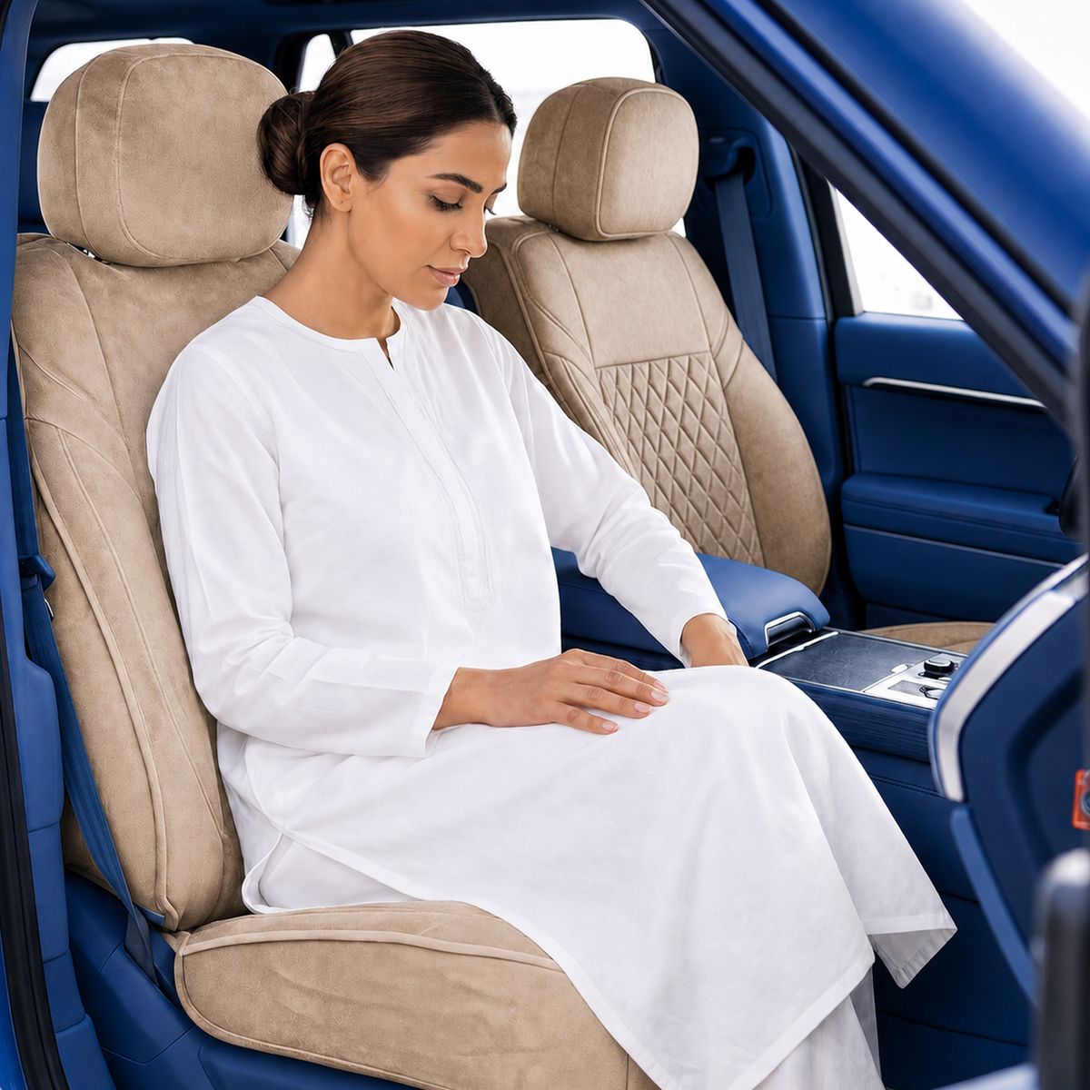 Premium 5Pcs Set Soft Fabric Car Seat Cover Full Set | Sedan Car