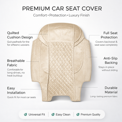 Premium 5Pcs Set Soft Fabric Car Seat Cover Full Set | Sedan Car