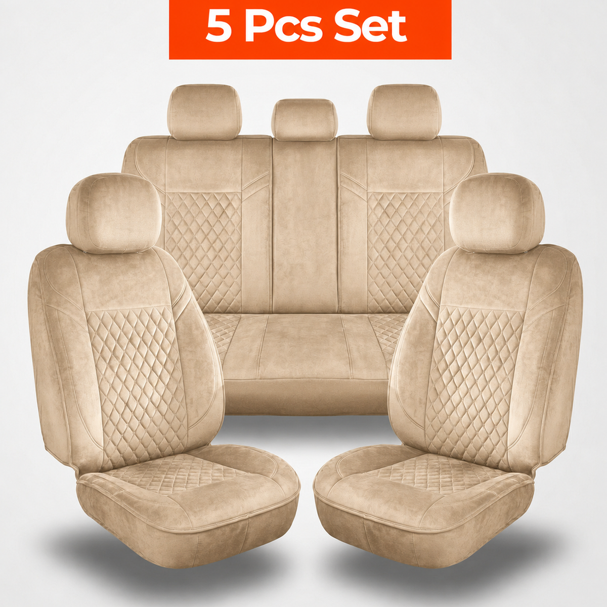 Premium 5Pcs Set Soft Fabric Car Seat Cover Full Set | Sedan Car