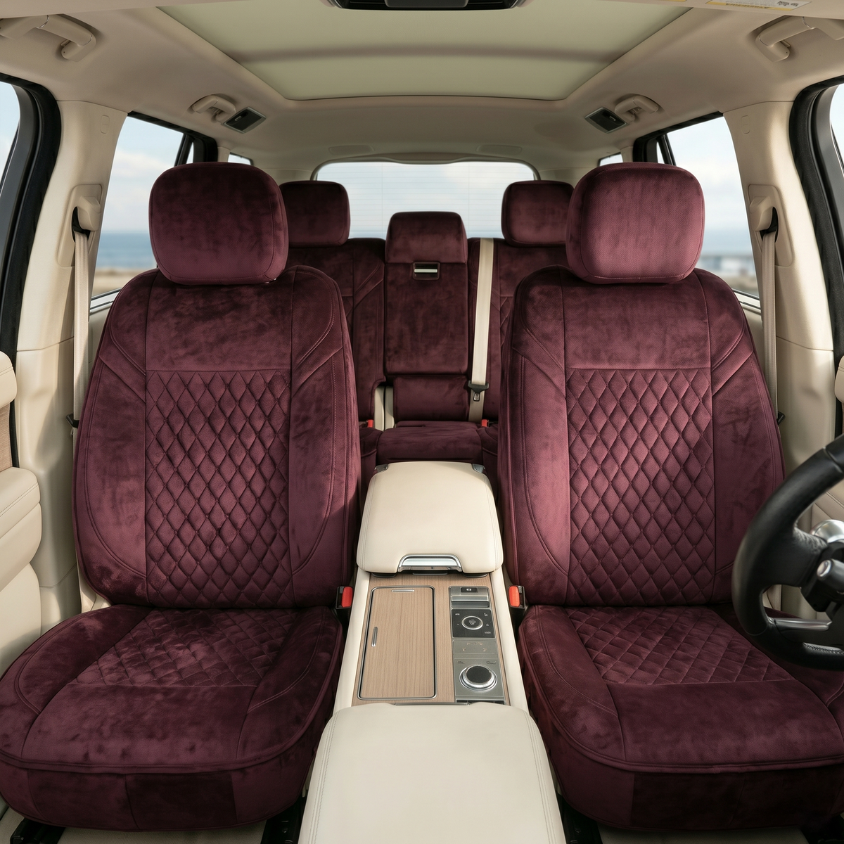 Premium 5Pcs Set Soft Fabric Car Seat Cover Full Set | Sedan Car