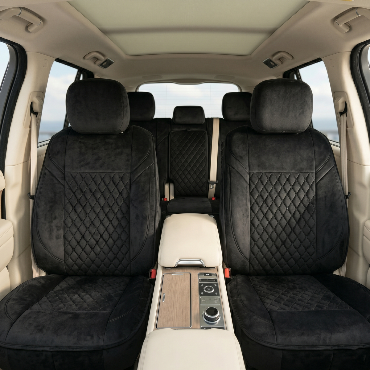 Premium 5Pcs Set Soft Fabric Car Seat Cover Full Set | Sedan Car