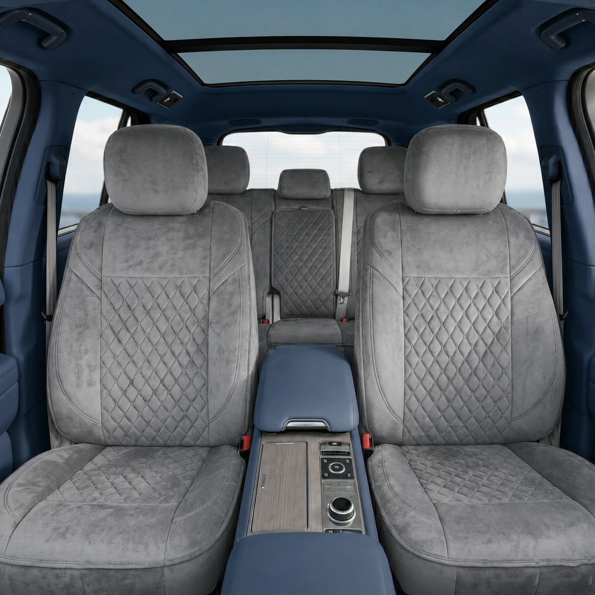 Premium 5Pcs Set Soft Fabric Car Seat Cover Full Set | Sedan Car