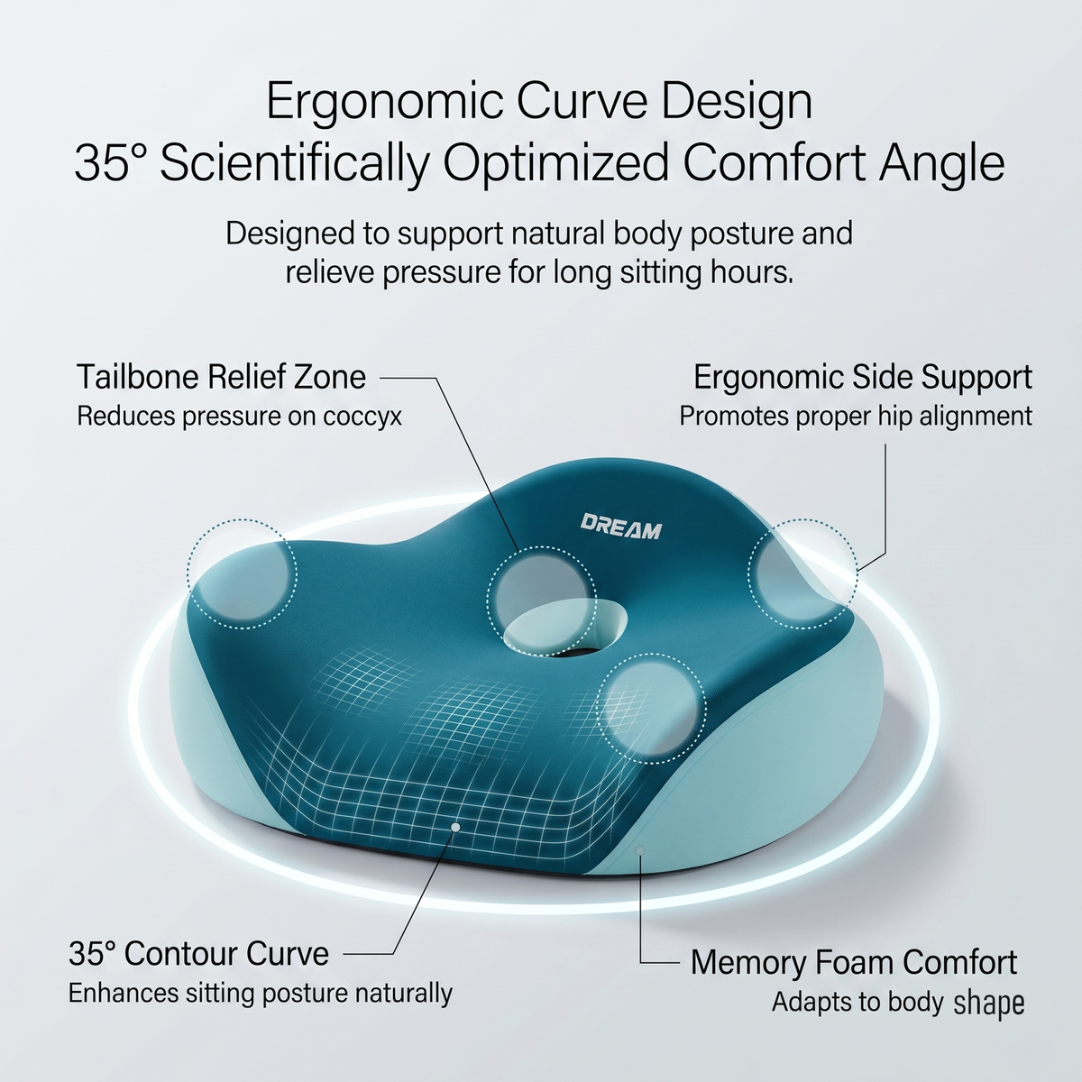 Orthopedic Memory Foam Seat Cushion