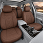 Premium 5Pcs Set Leather (Faux) Car Seat Cover Full Set | SUV Car