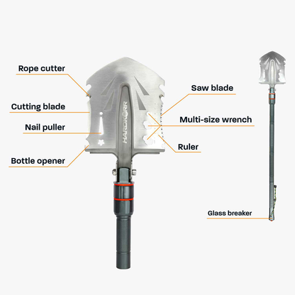 Folding Multifunctional Survival Shovel