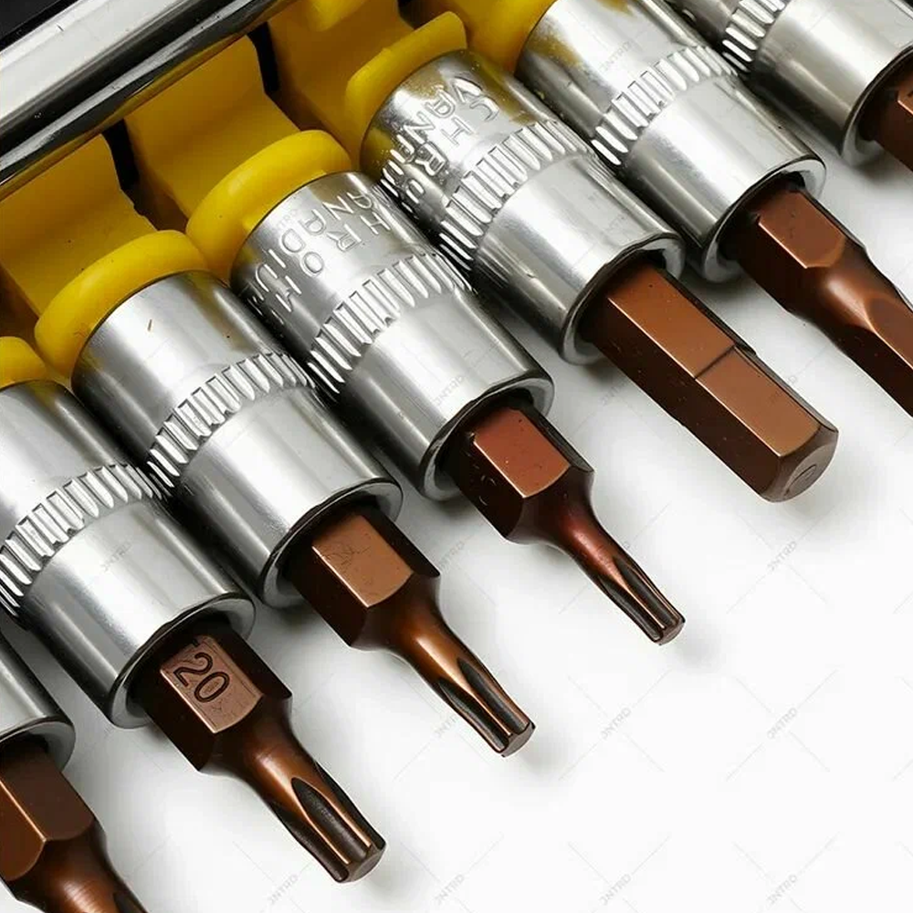 Steel Socket Wrench Set 28Pcs with Ratchet Handle