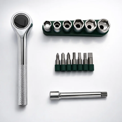 Screwdriver and Socket Set with Interchangeable Bits