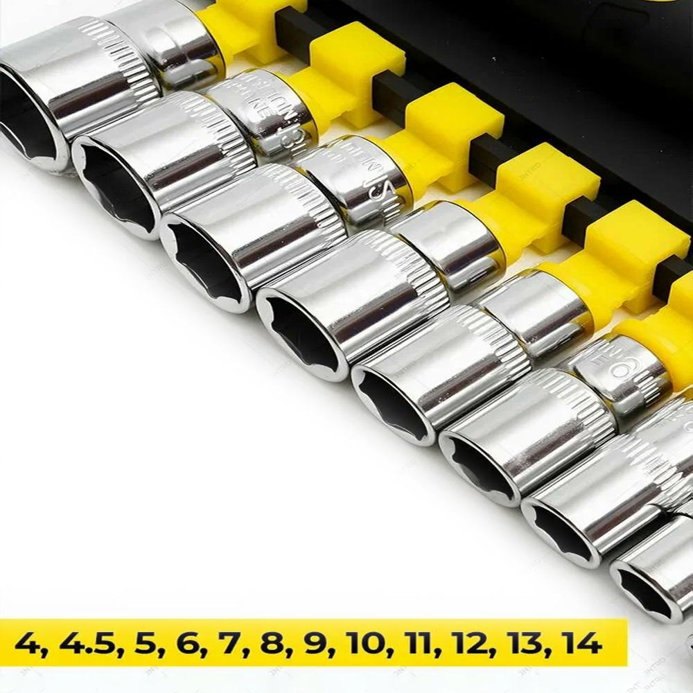 Steel Socket Wrench Set 28Pcs with Ratchet Handle
