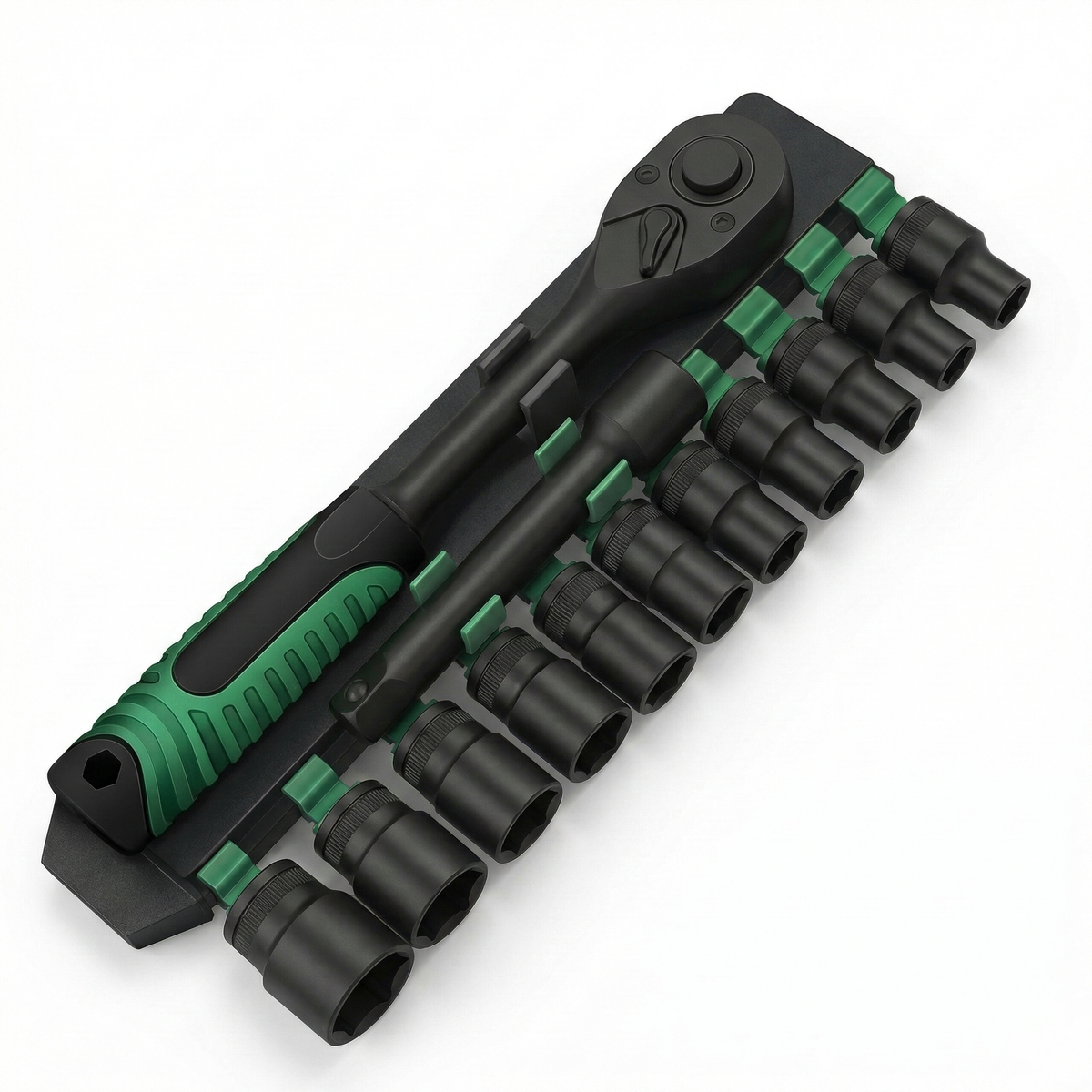Steel Socket Wrench Set 12Pcs with Ratchet Handle