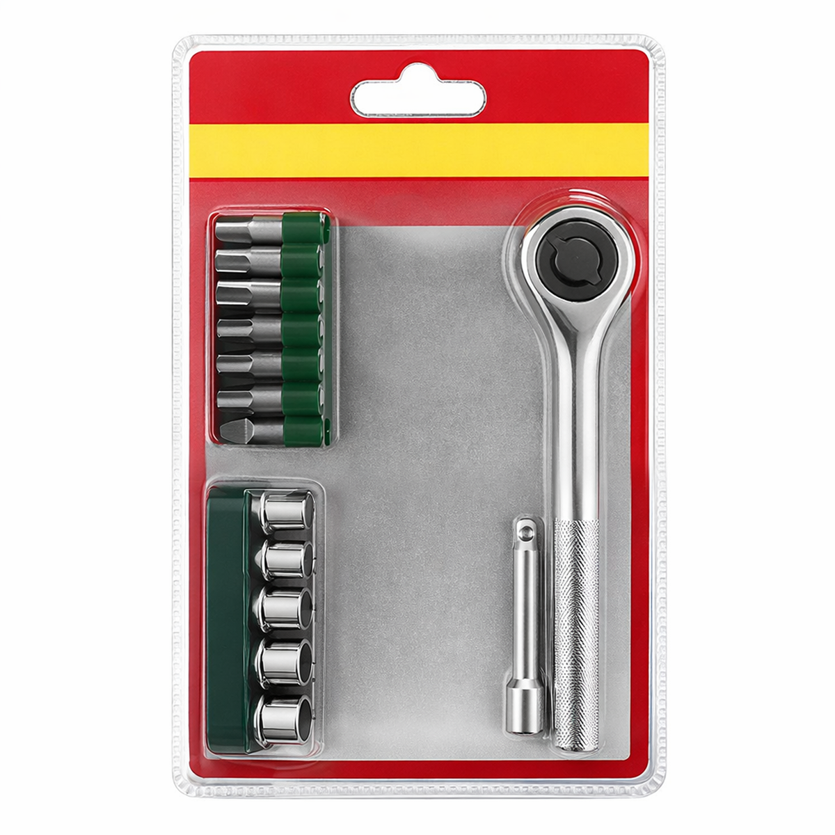 Screwdriver and Socket Set with Interchangeable Bits