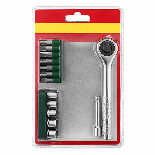 Screwdriver and Socket Set with Interchangeable Bits