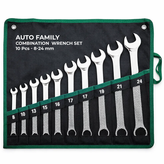 Steel Spanner Wrench Set 10pcs, 8-24mm