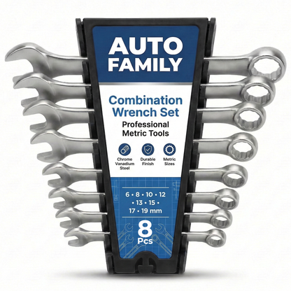 Steel Spanner Wrench Set 8pcs, 6-19mm