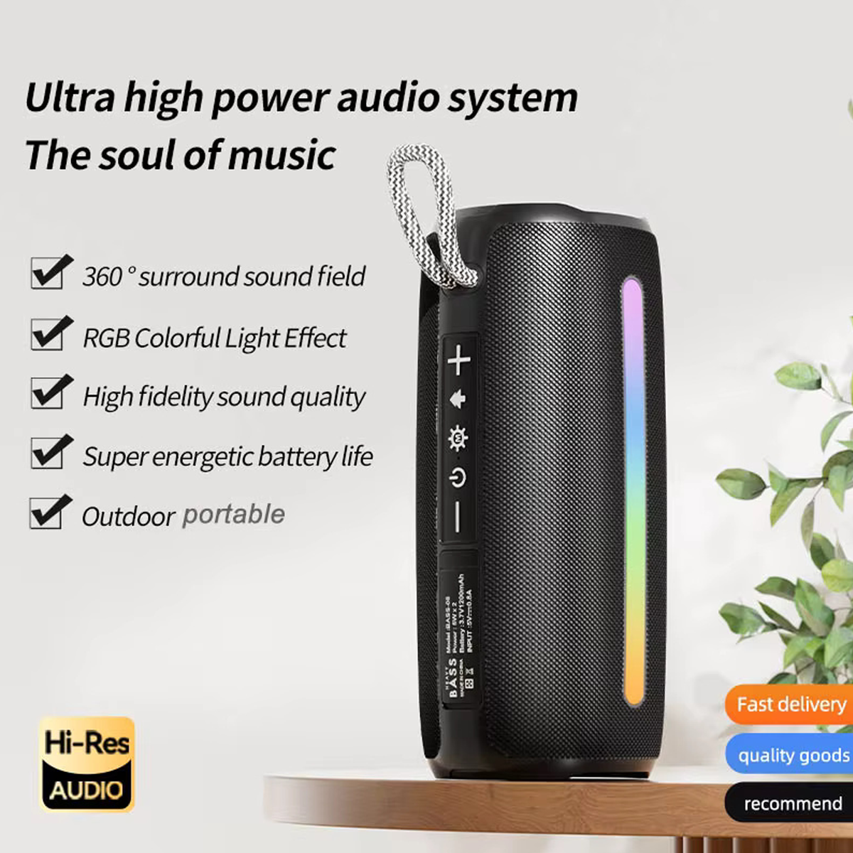 Portable Heavy Bass Bluetooth Speaker