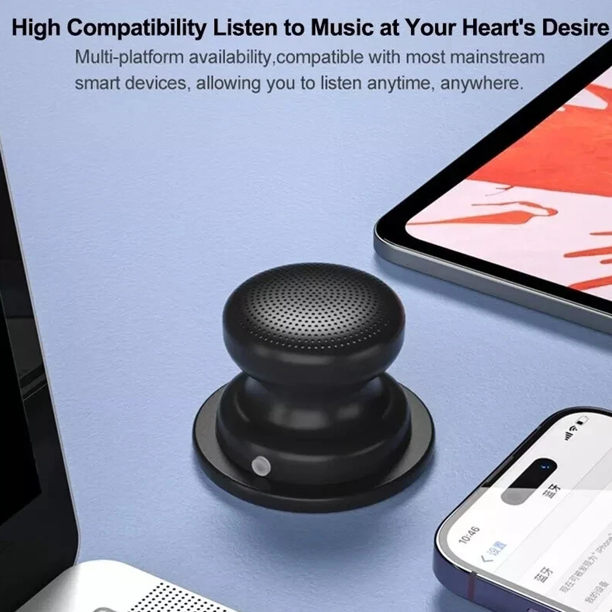 Magnetic Mini Bluetooth Speaker with 8 Hours Playtime
